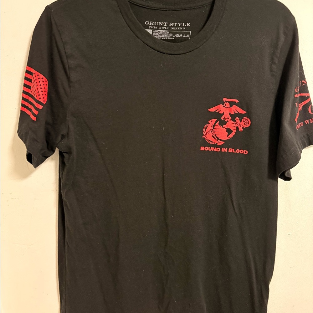 Grunt Style and Combat Iron Apparel T-shirt lot of 2 Patriotic Marine Military - Picture 5 of 7
